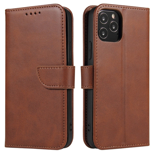 For iPhone 12 / 12 Pro Calf Texture Buckle Horizontal Flip Leather Case with Holder & Card Slots & Wallet(Brown) by buy2fix