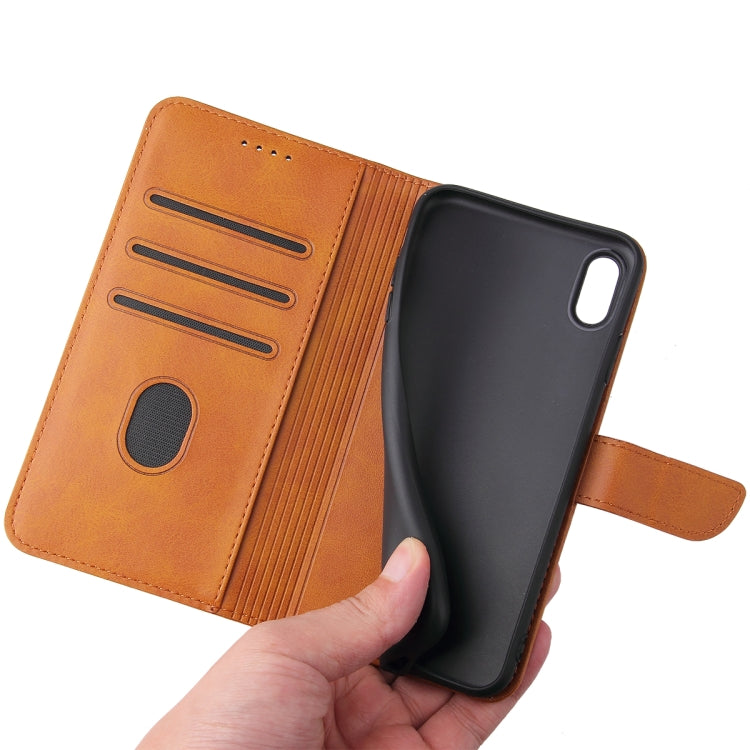 For iPhone X / XS Calf Texture Buckle Horizontal Flip Leather Case with Holder & Card Slots & Wallet(Khaki) by buy2fix