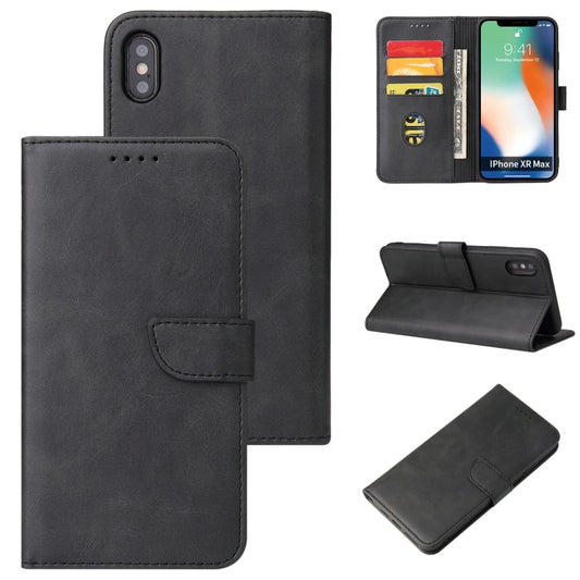 For iPhone X / XS Calf Texture Buckle Horizontal Flip Leather Case with Holder & Card Slots & Wallet(Black) by buy2fix
