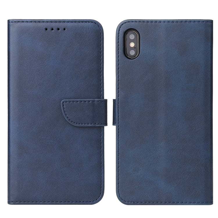For iPhone X / XS Calf Texture Buckle Horizontal Flip Leather Case with Holder & Card Slots & Wallet(Blue) by buy2fix
