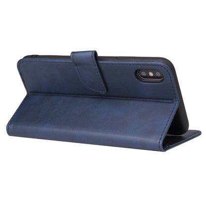 For iPhone X / XS Calf Texture Buckle Horizontal Flip Leather Case with Holder & Card Slots & Wallet(Blue) by buy2fix