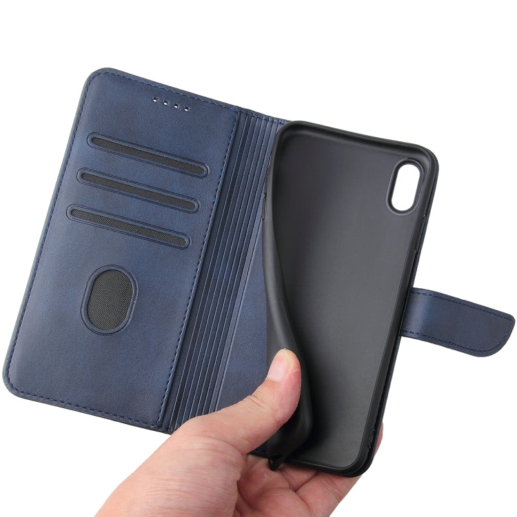 For iPhone X / XS Calf Texture Buckle Horizontal Flip Leather Case with Holder & Card Slots & Wallet(Blue) by buy2fix