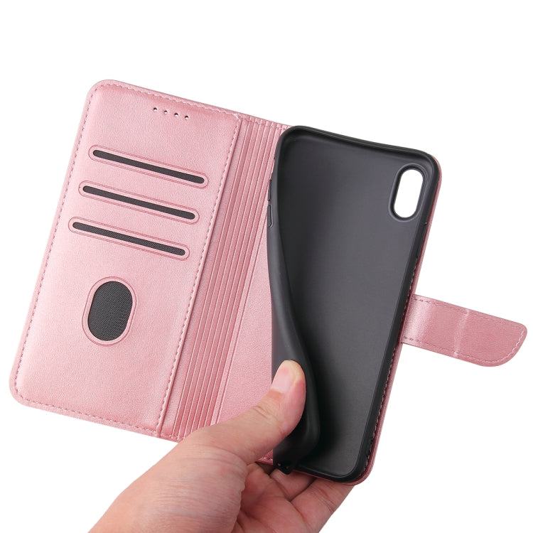 For iPhone X / XS Calf Texture Buckle Horizontal Flip Leather Case with Holder & Card Slots & Wallet(Rose Gold) by buy2fix