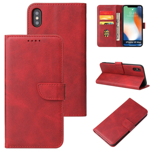 For iPhone X / XS Calf Texture Buckle Horizontal Flip Leather Case with Holder & Card Slots & Wallet(Red) by buy2fix