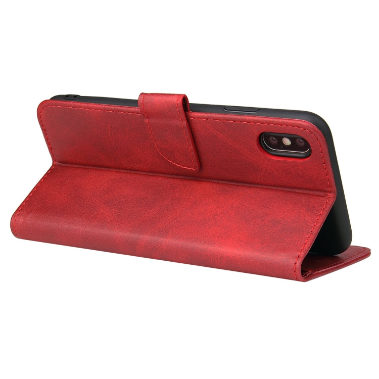 For iPhone X / XS Calf Texture Buckle Horizontal Flip Leather Case with Holder & Card Slots & Wallet(Red) by buy2fix