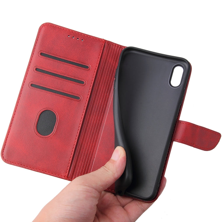 For iPhone X / XS Calf Texture Buckle Horizontal Flip Leather Case with Holder & Card Slots & Wallet(Red) by buy2fix