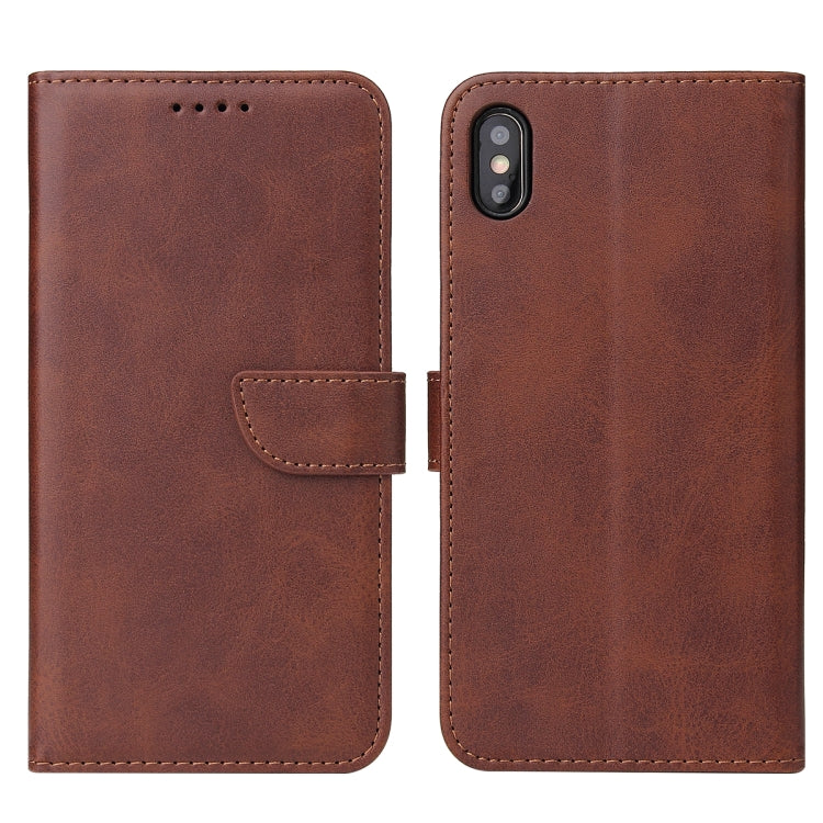 For iPhone X / XS Calf Texture Buckle Horizontal Flip Leather Case with Holder & Card Slots & Wallet(Brown) by buy2fix
