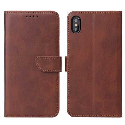 For iPhone X / XS Calf Texture Buckle Horizontal Flip Leather Case with Holder & Card Slots & Wallet(Brown) by buy2fix