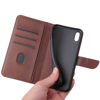 For iPhone X / XS Calf Texture Buckle Horizontal Flip Leather Case with Holder & Card Slots & Wallet(Brown) by buy2fix
