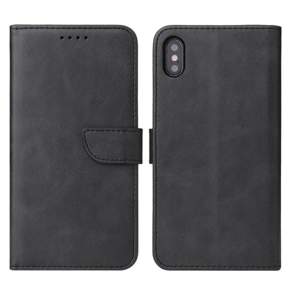 For iPhone XS Max Calf Texture Buckle Horizontal Flip Leather Case with Holder & Card Slots & Wallet(Black) by buy2fix