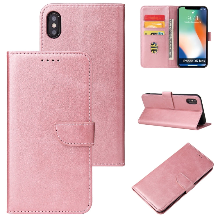 For iPhone XS Max Calf Texture Buckle Horizontal Flip Leather Case with Holder & Card Slots & Wallet(Rose Gold) by buy2fix