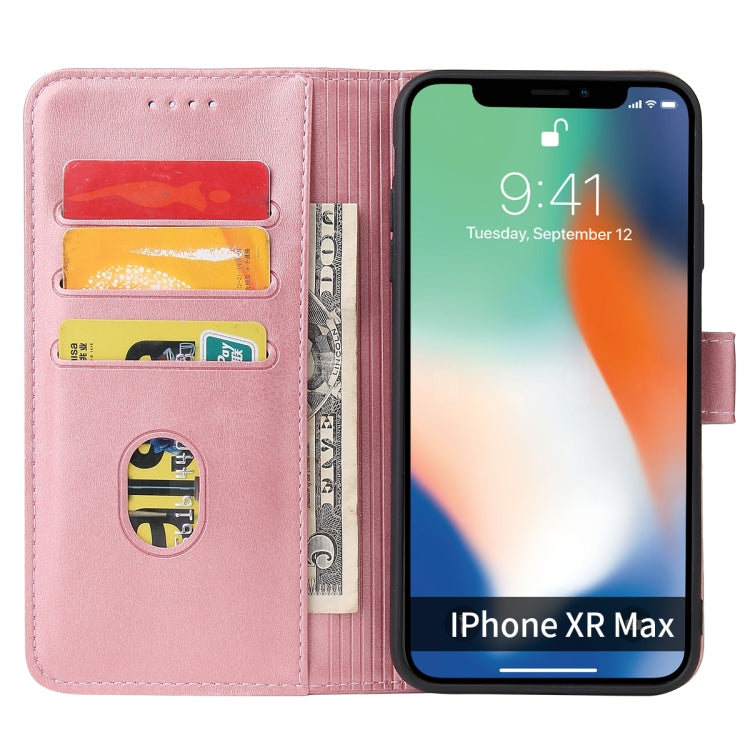For iPhone XS Max Calf Texture Buckle Horizontal Flip Leather Case with Holder & Card Slots & Wallet(Rose Gold) by buy2fix