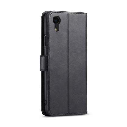 For iPhone XR Calf Texture Buckle Horizontal Flip Leather Case with Holder & Card Slots & Wallet(Black) by buy2fix