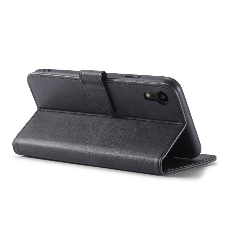 For iPhone XR Calf Texture Buckle Horizontal Flip Leather Case with Holder & Card Slots & Wallet(Black) by buy2fix