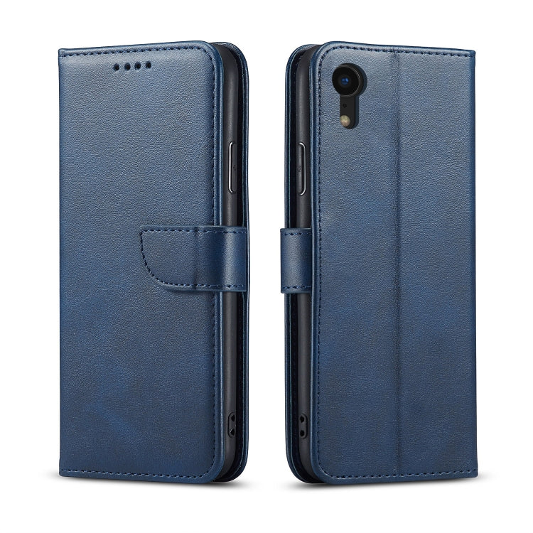 For iPhone XR Calf Texture Buckle Horizontal Flip Leather Case with Holder & Card Slots & Wallet(Blue) by buy2fix