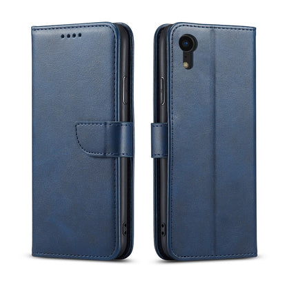 For iPhone XR Calf Texture Buckle Horizontal Flip Leather Case with Holder & Card Slots & Wallet(Blue) by buy2fix