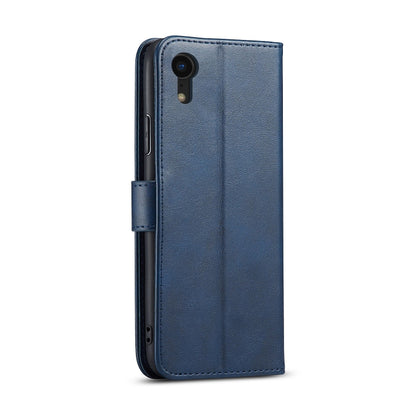 For iPhone XR Calf Texture Buckle Horizontal Flip Leather Case with Holder & Card Slots & Wallet(Blue) by buy2fix