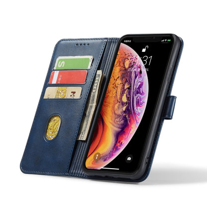 For iPhone XR Calf Texture Buckle Horizontal Flip Leather Case with Holder & Card Slots & Wallet(Blue) by buy2fix