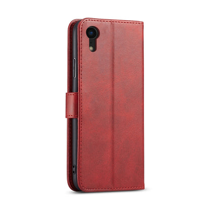 For iPhone XR Calf Texture Buckle Horizontal Flip Leather Case with Holder & Card Slots & Wallet(Red) by buy2fix
