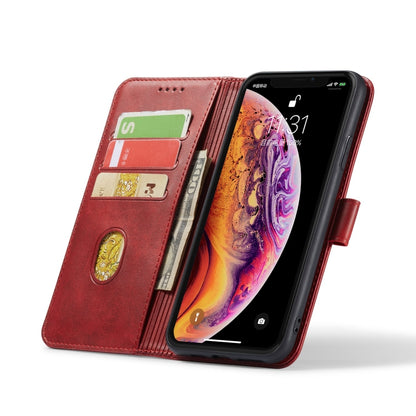 For iPhone XR Calf Texture Buckle Horizontal Flip Leather Case with Holder & Card Slots & Wallet(Red) by buy2fix