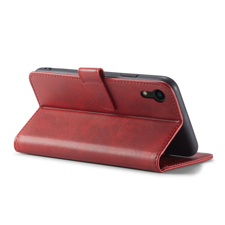 For iPhone XR Calf Texture Buckle Horizontal Flip Leather Case with Holder & Card Slots & Wallet(Red) by buy2fix