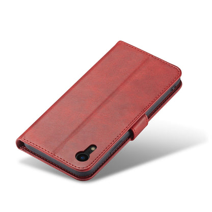 For iPhone XR Calf Texture Buckle Horizontal Flip Leather Case with Holder & Card Slots & Wallet(Red) by buy2fix