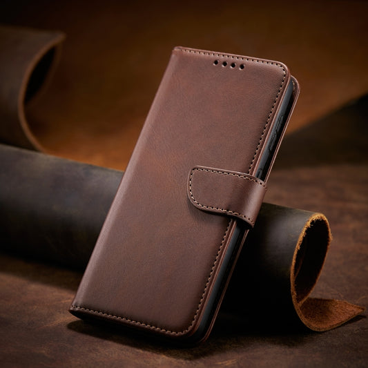 For iPhone XR Calf Texture Buckle Horizontal Flip Leather Case with Holder & Card Slots & Wallet(Brown) by buy2fix