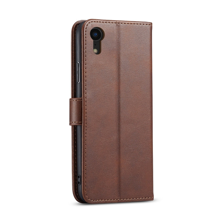 For iPhone XR Calf Texture Buckle Horizontal Flip Leather Case with Holder & Card Slots & Wallet(Brown) by buy2fix