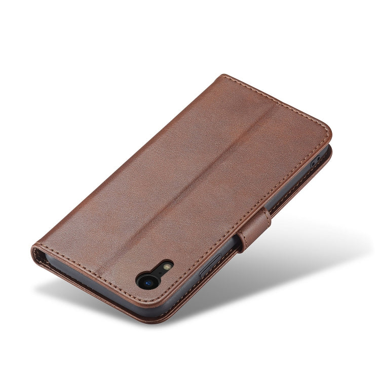 For iPhone XR Calf Texture Buckle Horizontal Flip Leather Case with Holder & Card Slots & Wallet(Brown) by buy2fix