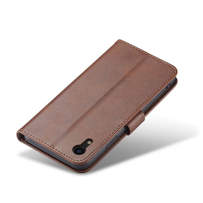 For iPhone XR Calf Texture Buckle Horizontal Flip Leather Case with Holder & Card Slots & Wallet(Brown) by buy2fix