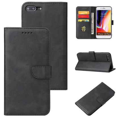 Calf Texture Buckle Horizontal Flip Leather Case with Holder & Card Slots & Wallet For iPhone 8 Plus & 7 Plus(Black) by buy2fix