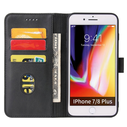 Calf Texture Buckle Horizontal Flip Leather Case with Holder & Card Slots & Wallet For iPhone 8 Plus & 7 Plus(Black) by buy2fix