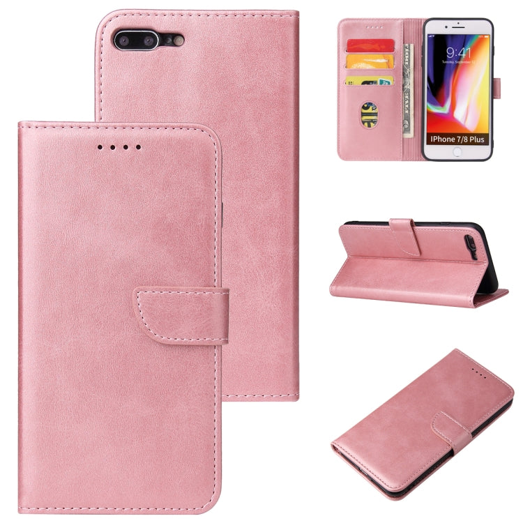 Calf Texture Buckle Horizontal Flip Leather Case with Holder & Card Slots & Wallet For iPhone 8 Plus & 7 Plus(Rose Gold) by buy2fix