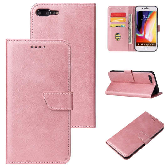 Calf Texture Buckle Horizontal Flip Leather Case with Holder & Card Slots & Wallet For iPhone 8 Plus & 7 Plus(Rose Gold) by buy2fix