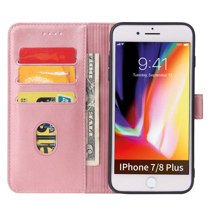 Calf Texture Buckle Horizontal Flip Leather Case with Holder & Card Slots & Wallet For iPhone 8 Plus & 7 Plus(Rose Gold) by buy2fix