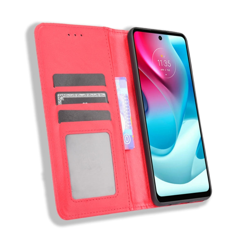 For Motorola Moto G60S Magnetic Buckle Retro Pattern Horizontal Flip Leather Case with Holder & Card Slot & Wallet(Red) by buy2fix