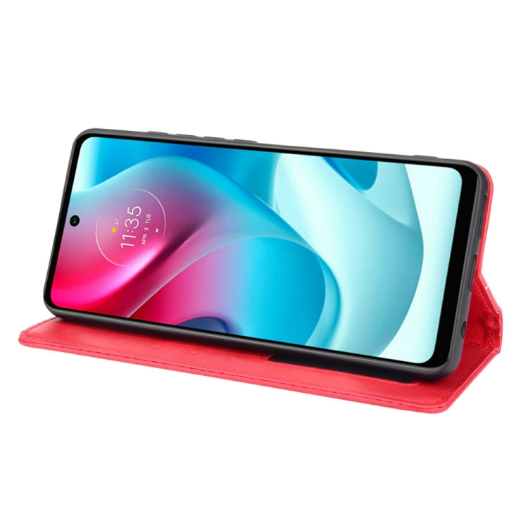 For Motorola Moto G60S Magnetic Buckle Retro Pattern Horizontal Flip Leather Case with Holder & Card Slot & Wallet(Red) by buy2fix