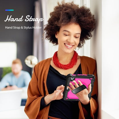 For iPad mini 2024 / mini 6 Shockproof Silicone + PC Protective Tablet Case with Holder & Shoulder Strap & Pen Slot(Rose Red + Black) - iPad mini 6 Cases by buy2fix | Online Shopping UK | buy2fix