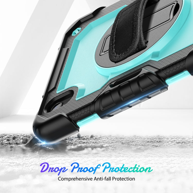 For iPad mini 2024 / mini 6 Shockproof Silicone + PC Protective Tablet Case with Holder & Shoulder Strap & Pen Slot(Light Blue + Black) - iPad mini 6 Cases by buy2fix | Online Shopping UK | buy2fix