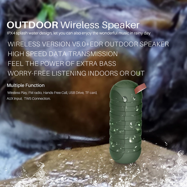 NewRixing NR-3025 TWS Outdoor Portable Splashproof Bluetooth Speaker with Flashlight Function(Grey) - Desktop Speaker by NewRixing | Online Shopping UK | buy2fix