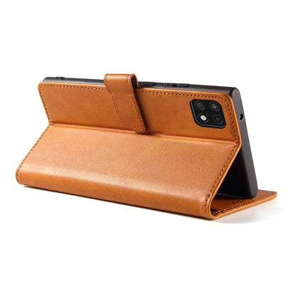 For Samsung Galaxy A22 5G Calf Texture Buckle Horizontal Flip Leather Case with Holder & Card Slots & Wallet(Khaki) by buy2fix