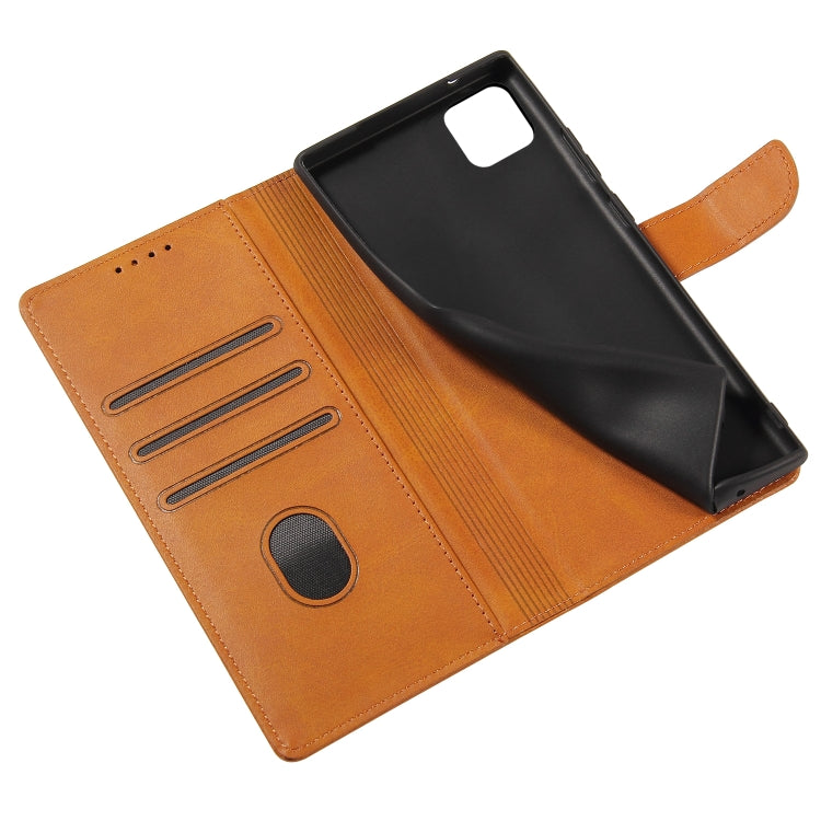 For Samsung Galaxy A22 5G Calf Texture Buckle Horizontal Flip Leather Case with Holder & Card Slots & Wallet(Khaki) by buy2fix