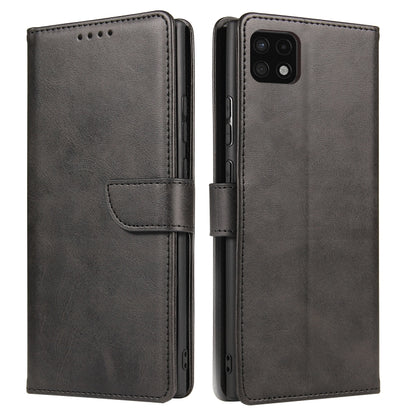 For Samsung Galaxy A22 5G Calf Texture Buckle Horizontal Flip Leather Case with Holder & Card Slots & Wallet(Black) by buy2fix
