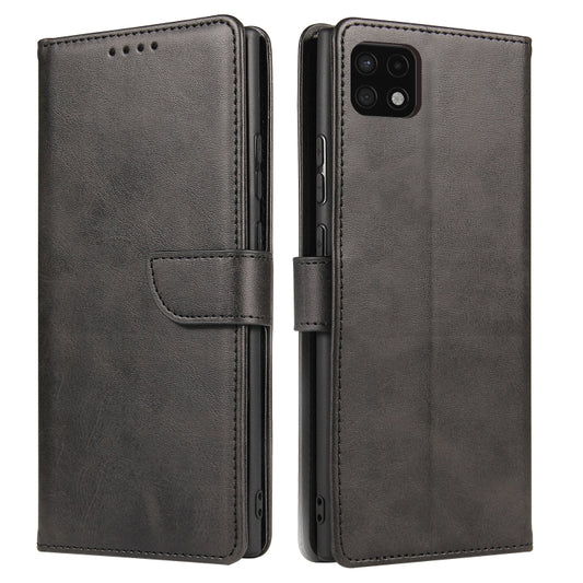 For Samsung Galaxy A22 5G Calf Texture Buckle Horizontal Flip Leather Case with Holder & Card Slots & Wallet(Black) by buy2fix