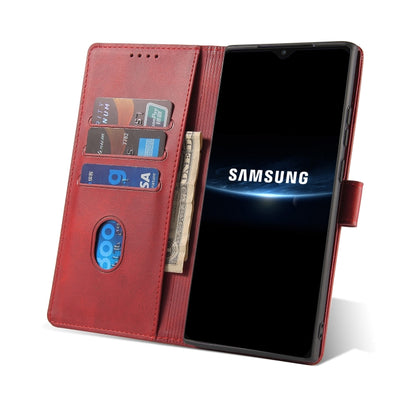 For Samsung Galaxy A22 5G Calf Texture Buckle Horizontal Flip Leather Case with Holder & Card Slots & Wallet(Red) by buy2fix
