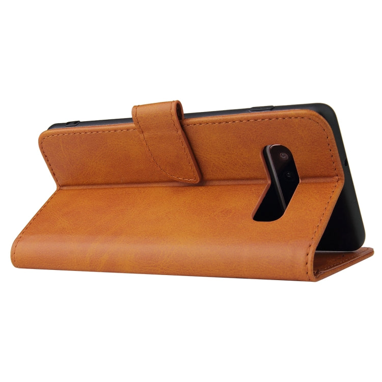 For Samsung Galaxy S10 Calf Texture Buckle Horizontal Flip Leather Case with Holder & Card Slots & Wallet(Khaki) by buy2fix