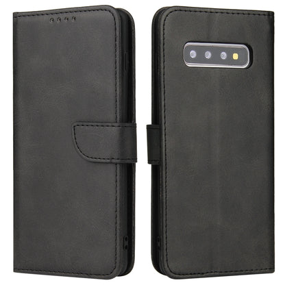 For Samsung Galaxy S10 Calf Texture Buckle Horizontal Flip Leather Case with Holder & Card Slots & Wallet(Black) by buy2fix