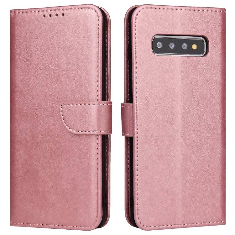 For Samsung Galaxy S10 Calf Texture Buckle Horizontal Flip Leather Case with Holder & Card Slots & Wallet(Rose Gold) by buy2fix
