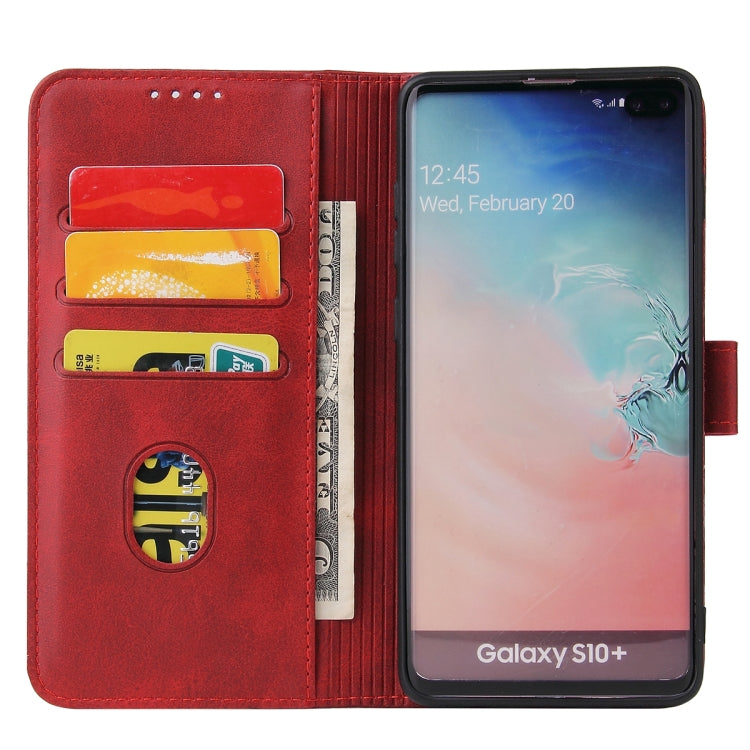 For Samsung Galaxy S10 Calf Texture Buckle Horizontal Flip Leather Case with Holder & Card Slots & Wallet(Red) by buy2fix