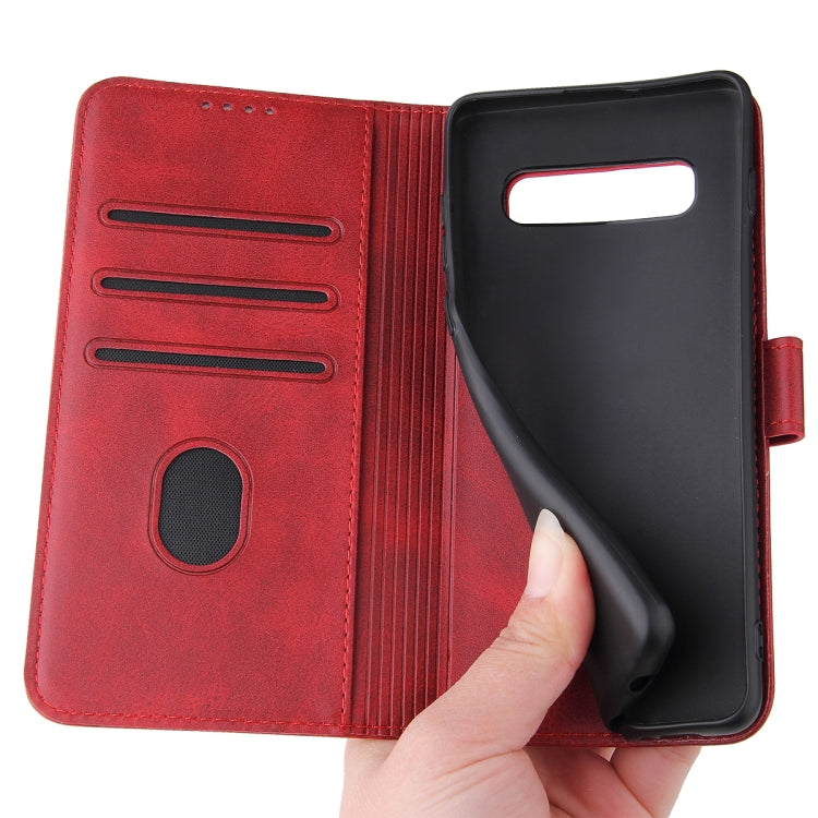 For Samsung Galaxy S10+ Calf Texture Buckle Horizontal Flip Leather Case with Holder & Card Slots & Wallet(Red) by buy2fix